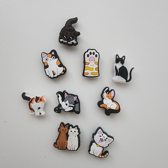 NEW Cat Animal Lover Bundle 9 Shoe‎ Charms Crocs Jibbitz - Picture 3 of 10